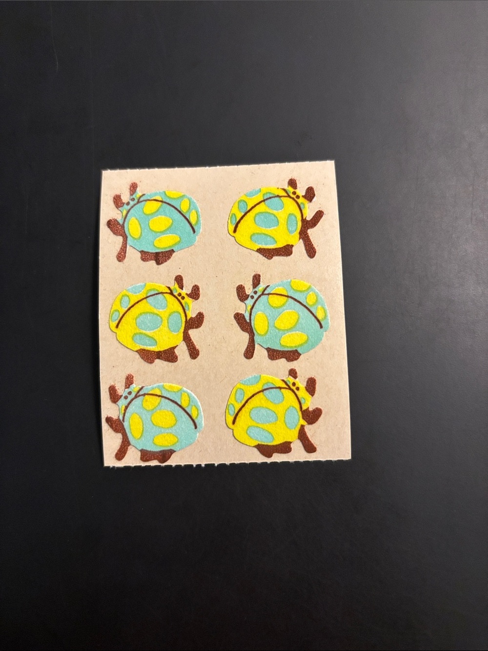 Cotrin Ladybugs Fuzzy Sticker Mod Vintage 80's